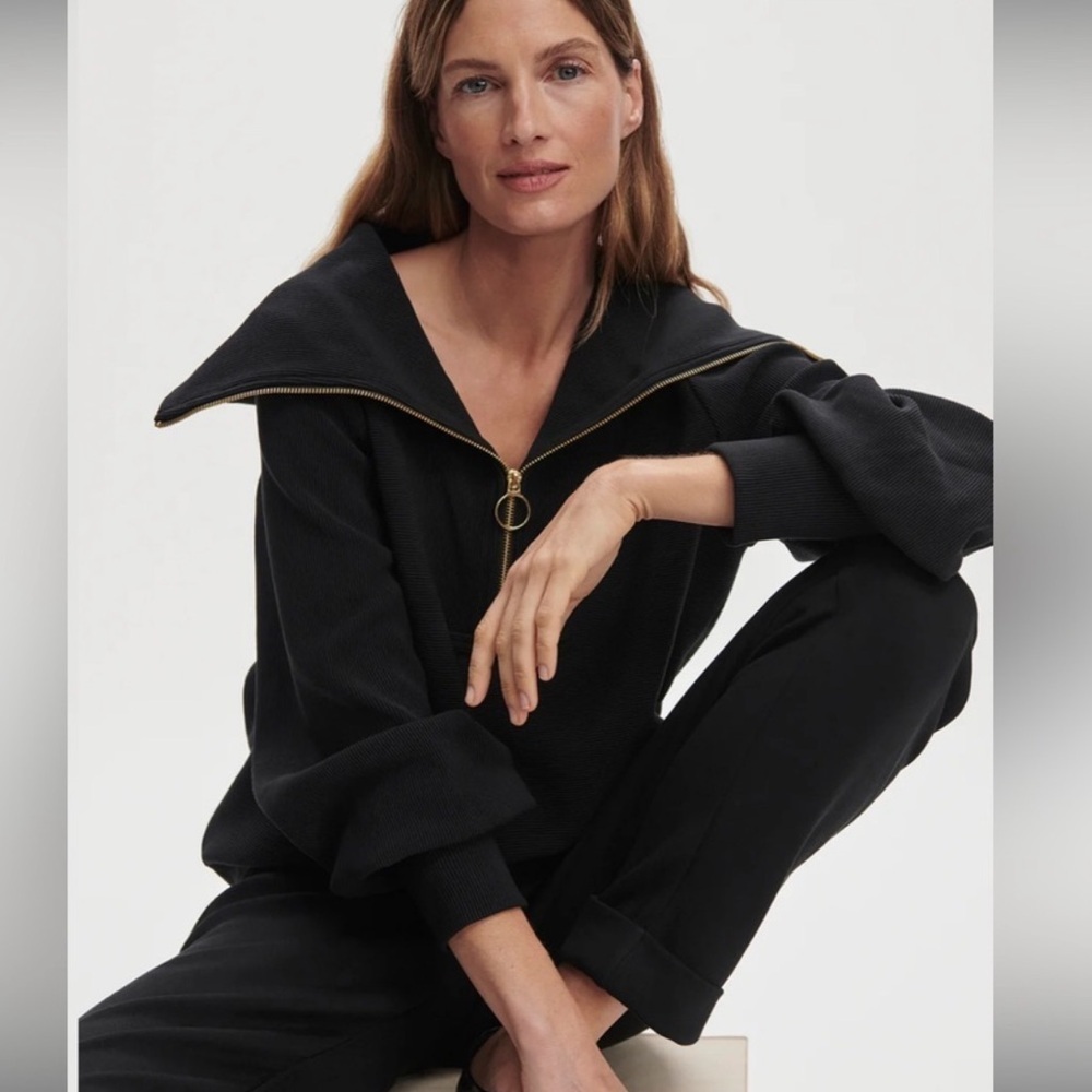Varley Vine Half-Zip Pullover Sweater - Black - Size small